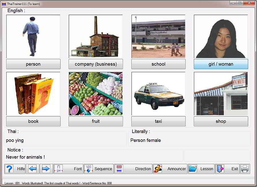 PC-Thai-educational software ThaiTrainer111